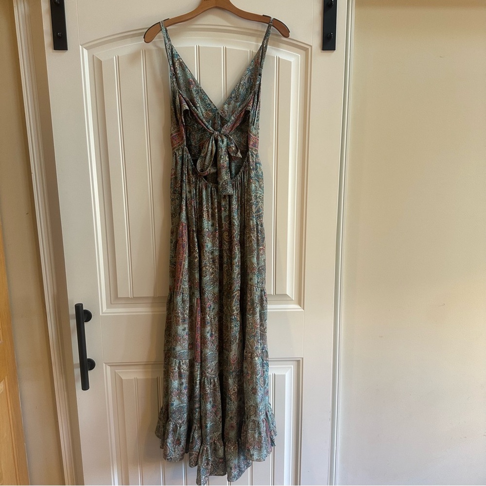 Bohemian Paisley Maxi Dress in Green and Rust - Picture 2 of 8